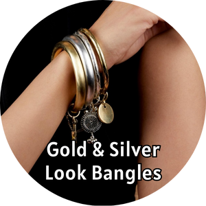 Gold And Silver Look Bangles